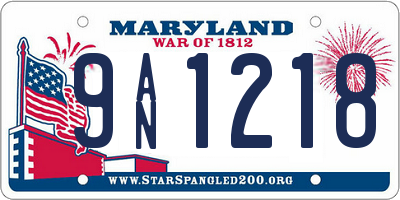 MD license plate 9AN1218