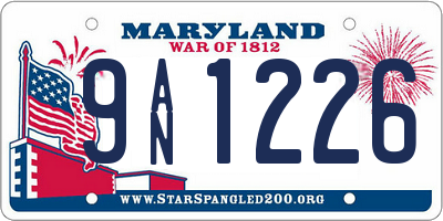 MD license plate 9AN1226