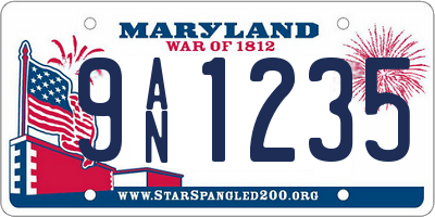 MD license plate 9AN1235