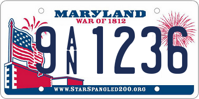 MD license plate 9AN1236