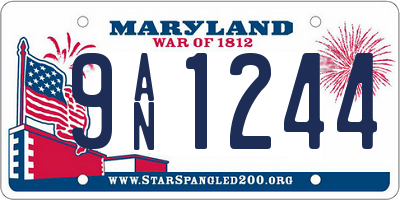 MD license plate 9AN1244