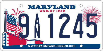 MD license plate 9AN1245