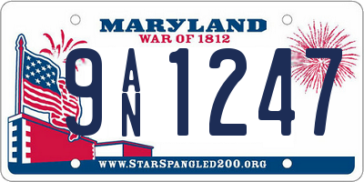 MD license plate 9AN1247