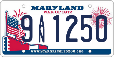 MD license plate 9AN1250