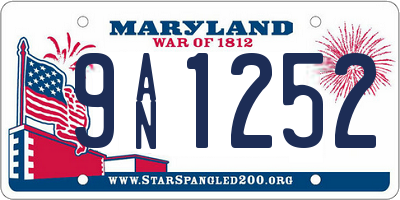 MD license plate 9AN1252