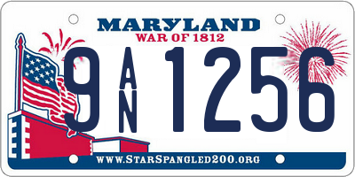 MD license plate 9AN1256
