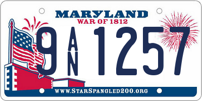 MD license plate 9AN1257