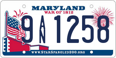 MD license plate 9AN1258