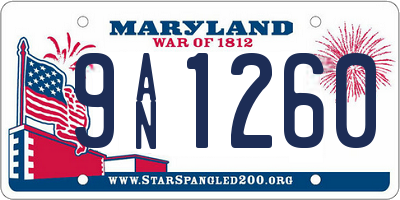 MD license plate 9AN1260