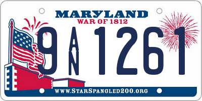 MD license plate 9AN1261
