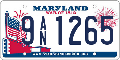 MD license plate 9AN1265