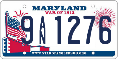 MD license plate 9AN1276