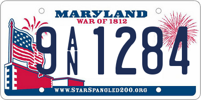 MD license plate 9AN1284
