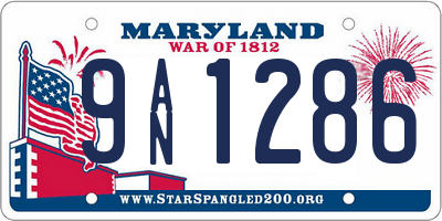 MD license plate 9AN1286