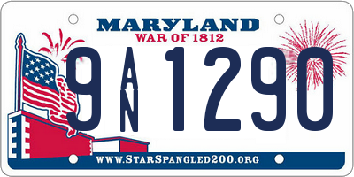 MD license plate 9AN1290