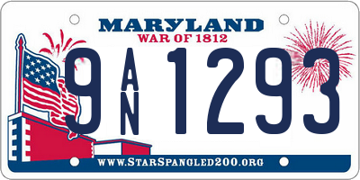 MD license plate 9AN1293