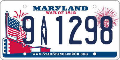 MD license plate 9AN1298