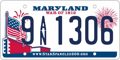 MD license plate 9AN1306