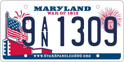 MD license plate 9AN1309