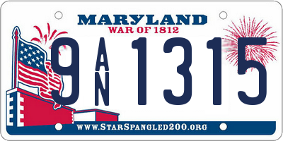 MD license plate 9AN1315
