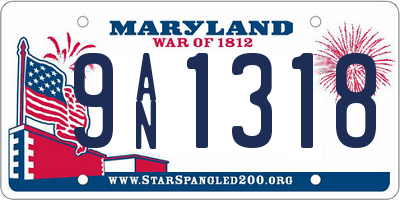 MD license plate 9AN1318