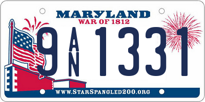 MD license plate 9AN1331