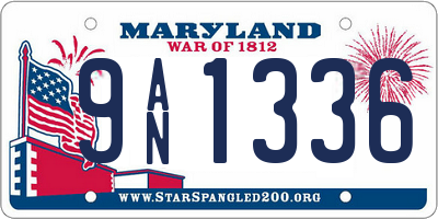 MD license plate 9AN1336