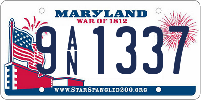 MD license plate 9AN1337