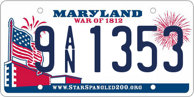MD license plate 9AN1353