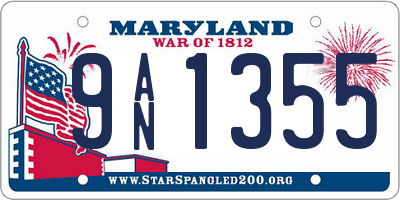 MD license plate 9AN1355