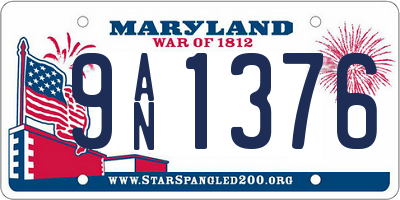 MD license plate 9AN1376