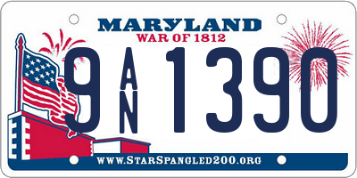 MD license plate 9AN1390