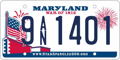 MD license plate 9AN1401