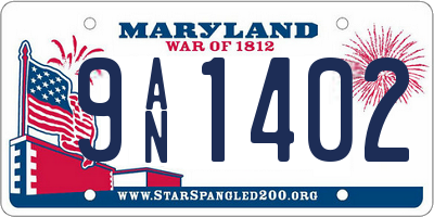 MD license plate 9AN1402