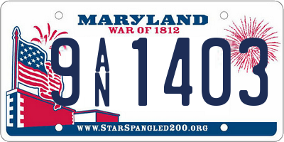 MD license plate 9AN1403