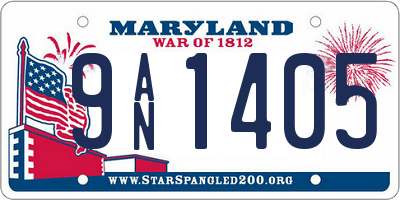 MD license plate 9AN1405
