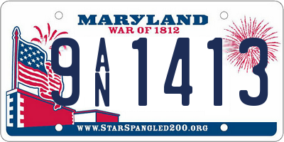 MD license plate 9AN1413
