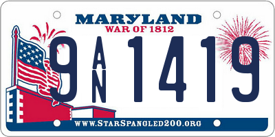 MD license plate 9AN1419