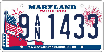 MD license plate 9AN1433