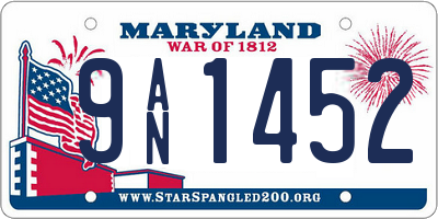 MD license plate 9AN1452