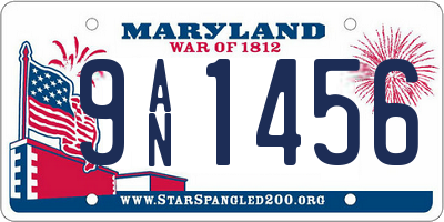 MD license plate 9AN1456