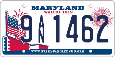 MD license plate 9AN1462
