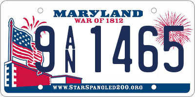 MD license plate 9AN1465
