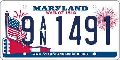 MD license plate 9AN1491