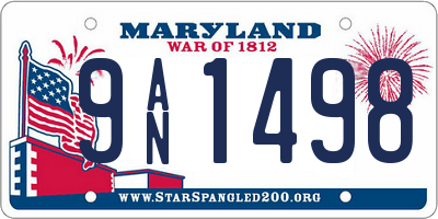 MD license plate 9AN1498