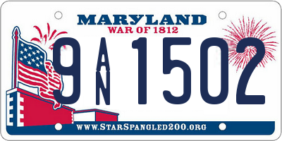 MD license plate 9AN1502