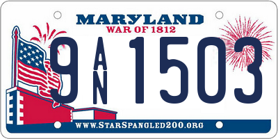 MD license plate 9AN1503
