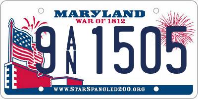 MD license plate 9AN1505