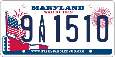 MD license plate 9AN1510