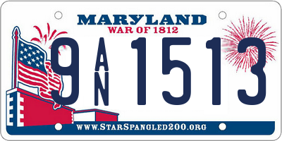 MD license plate 9AN1513